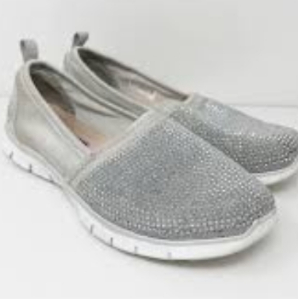 Skechers Silver EZ Flex Renew Shimmer Slip On Pull On Shoes SN 23470